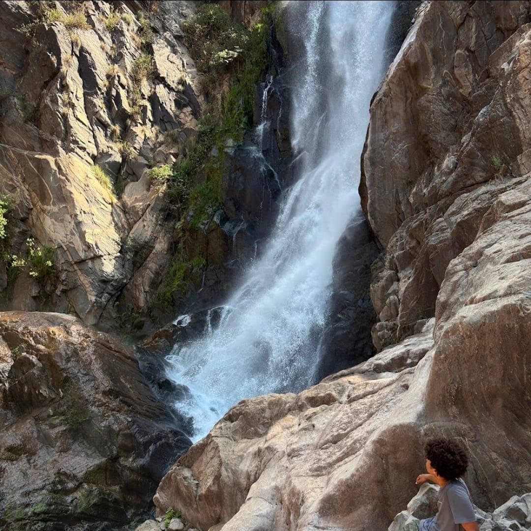 Waterfall in a rocky gorge near Entasopia